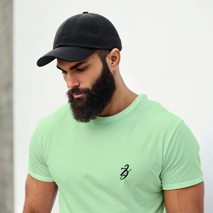 Back Printed T-Shirt – Artistic Palestine Flag (White & Jade) - ZIKRZIBA