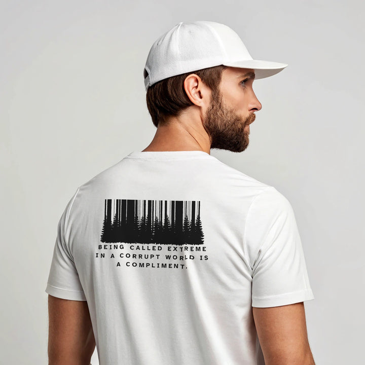 “Extreme is a Compliment” Back Print Classic crew Tee – | Zikrziba - ZIKRZIBA