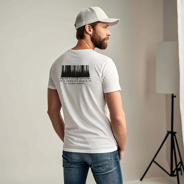 “Extreme is a Compliment” Back Print Classic crew Tee – | Zikrziba - ZIKRZIBA