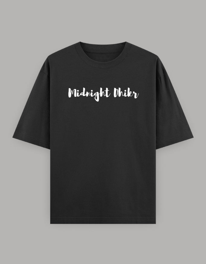 Midnight Dhikr – Spiritual Streetwear Tee (Black | Front & Back Print) - ZIKRZIBA