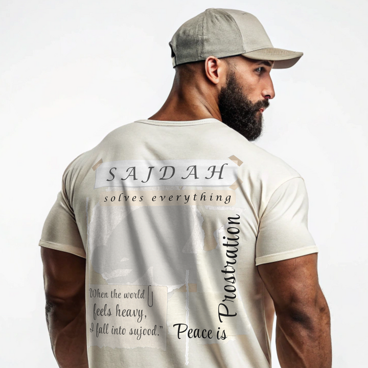 SAJDAH Solves Everything – Oversized T-Shirt (Off-White | Back Print) - ZIKRZIBA