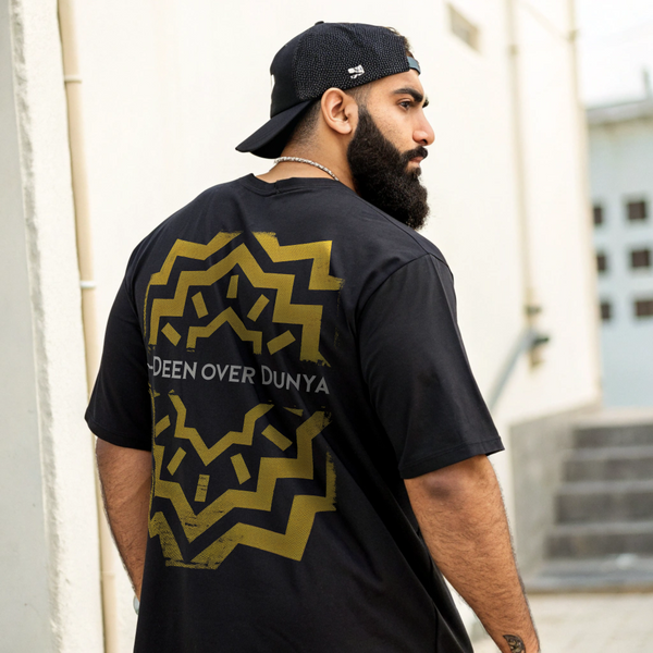 ✦ Deen Over Dunya — Gold Edition | Oversized Premium T-Shirt - ZIKRZIBA