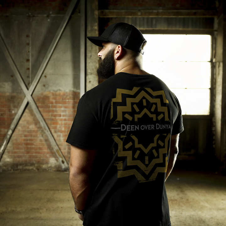 ✦ Deen Over Dunya — Gold Edition | Oversized Premium T-Shirt - ZIKRZIBA