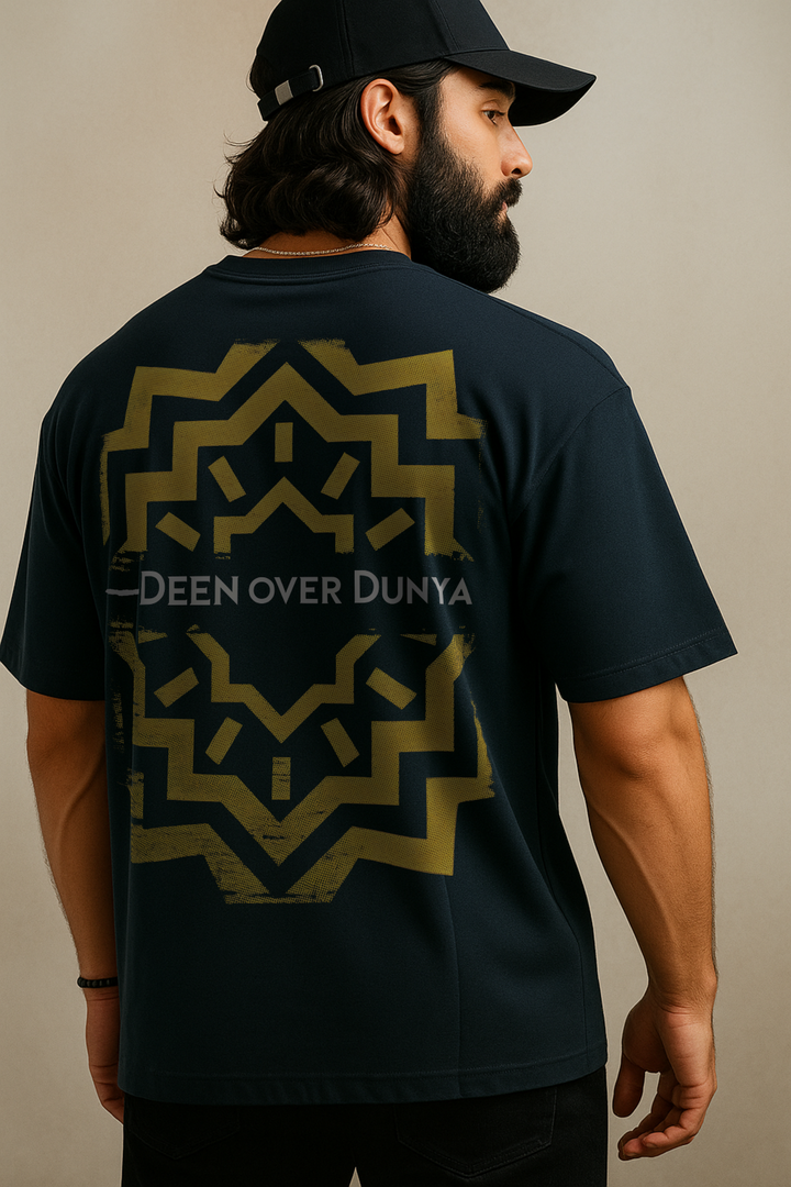 ✦ Deen Over Dunya — Gold Edition | Oversized Premium T-Shirt - ZIKRZIBA